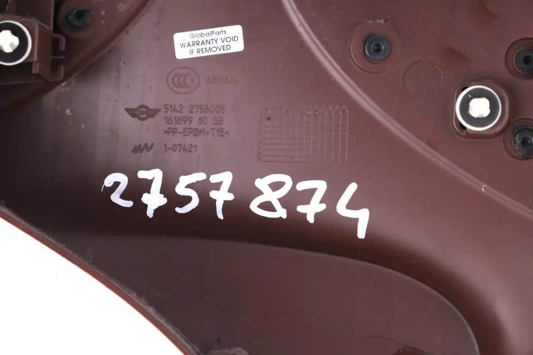 BMW Mini Clubman R55 Clubdoor Lateral Side Trim Panel Rear Right Hot Chocolate - SKU 2757874 - Part number 2757874