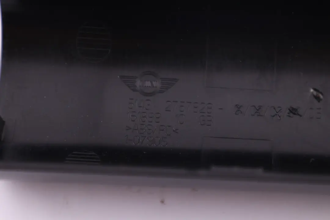 Panel Barra antivuelco Parte Superior Central PIANO NEGRO para Mini R57 LCI con número de pieza 2757928 Mini R57 LCI Panel Barra antivuelco Parte Superior Central PIANO NEGRO - SKU 2757928 - Número de pieza 2757928