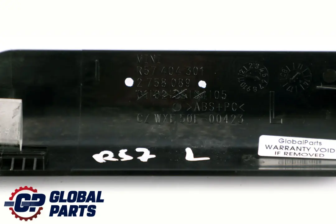 Blende Mitte links 5434 für BMW Mini Cooper R57 F57 Cabrio mit Teilenummer 2758089 BMW Mini Cooper R57 F57 Cabrio Blende Mitte links 5434 - SKU 2758089 - Teilenummer 2758089