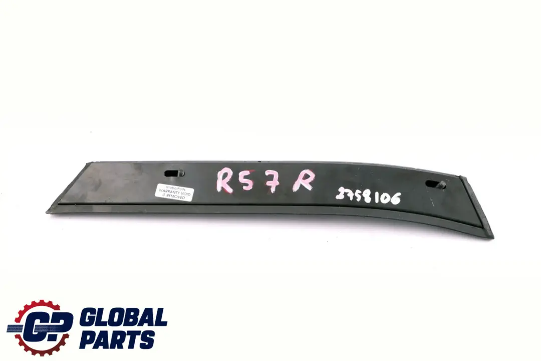 MINI Cabrio R57 LCI Folding Top Seal Sliding Roof Front Right O/S - SKU 2758106 - Part number 2758106