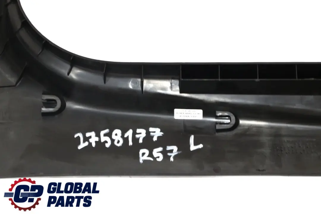 Mini R57 Cabrio Lateral Trim Panel Bottom Front Kick Left N/S Carbon Black - SKU 2758177 - Part number 2758177