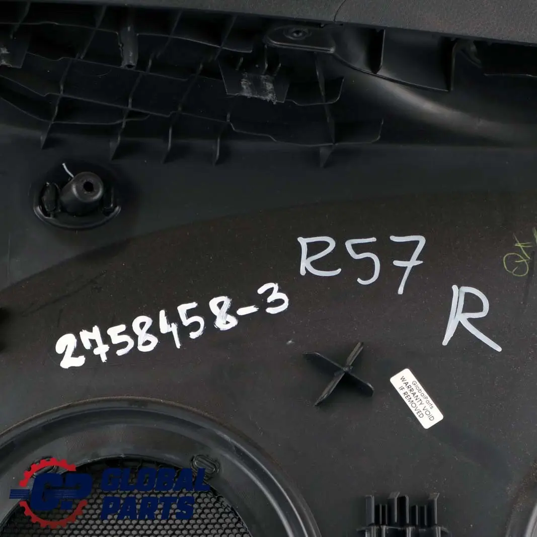 Lateral Trim Panel Right O/S Carbon Black to Mini Cooper One R57 Cabrio Rear with Part number 2758458 Mini Cooper One R57 Cabrio Rear Lateral Trim Panel Right O/S Carbon Black - SKU 2758458-3 - Part number 2758458