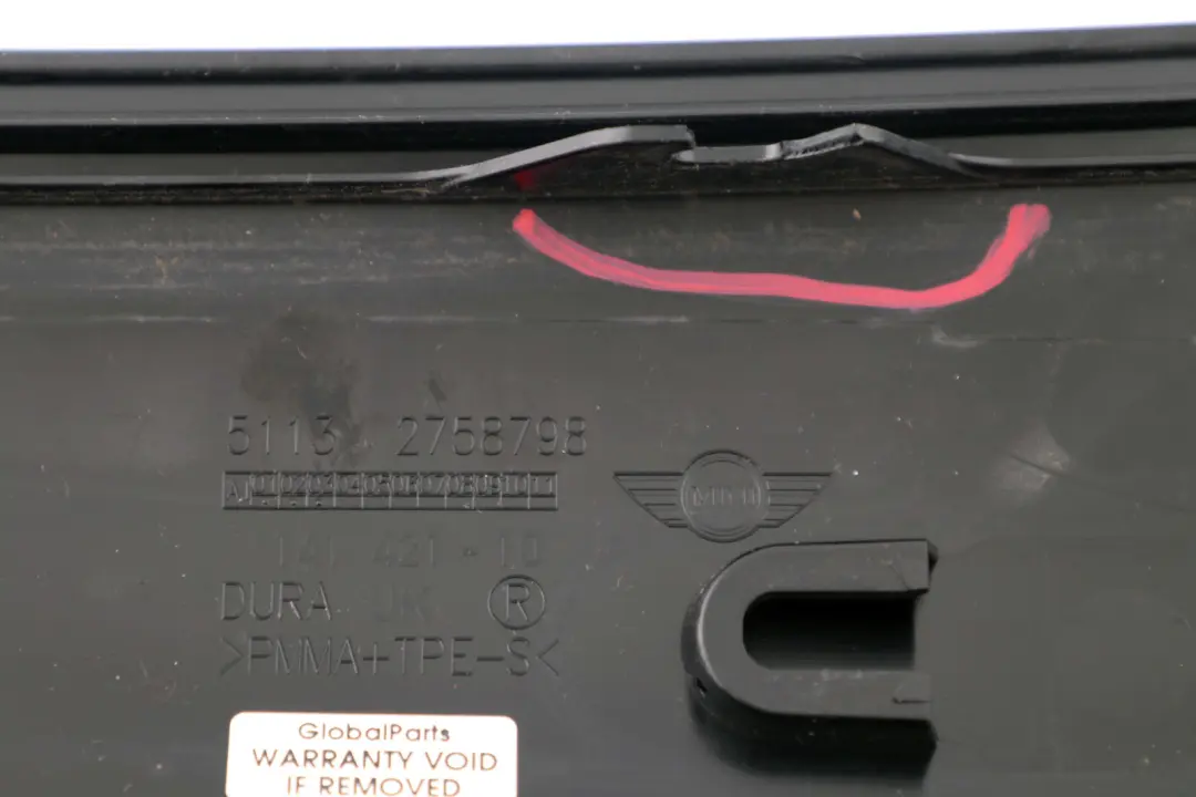 Exterior Column A Cover Pillar Right O/S to Mini Cooper R58 R59 with Part number 2758798 Mini Cooper R58 R59 Exterior Column A Cover Pillar Right O/S - SKU 2758798 - Part number 2758798