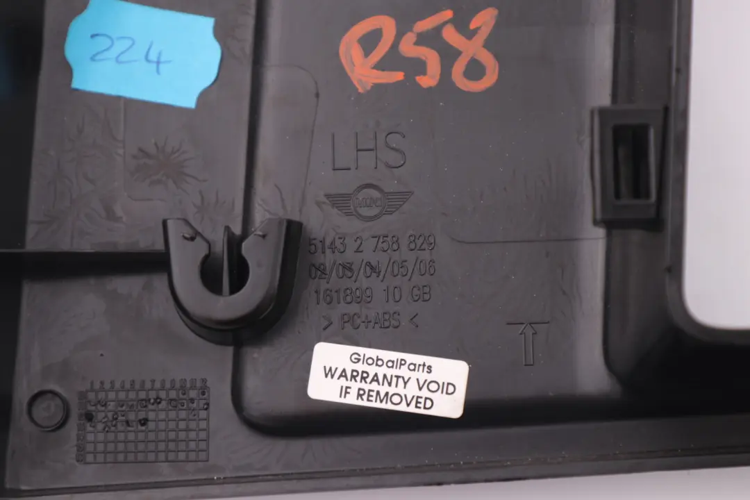 CoupĂ© R58 Blende B-Säule Links Schwarz für Mini mit Teilenummer 2758829 Mini CoupĂ© R58 Blende B-Säule Links Schwarz - SKU 2758829 - Teilenummer 2758829