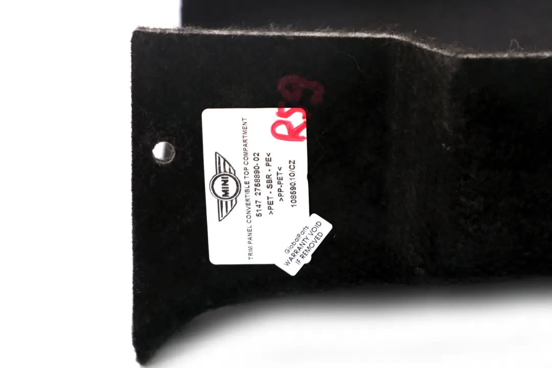 Mini Cooper R59 Roadster Cabrio Coperchio del vano superiore pieghevole - SKU 2758890 - Numero di parte 2758890