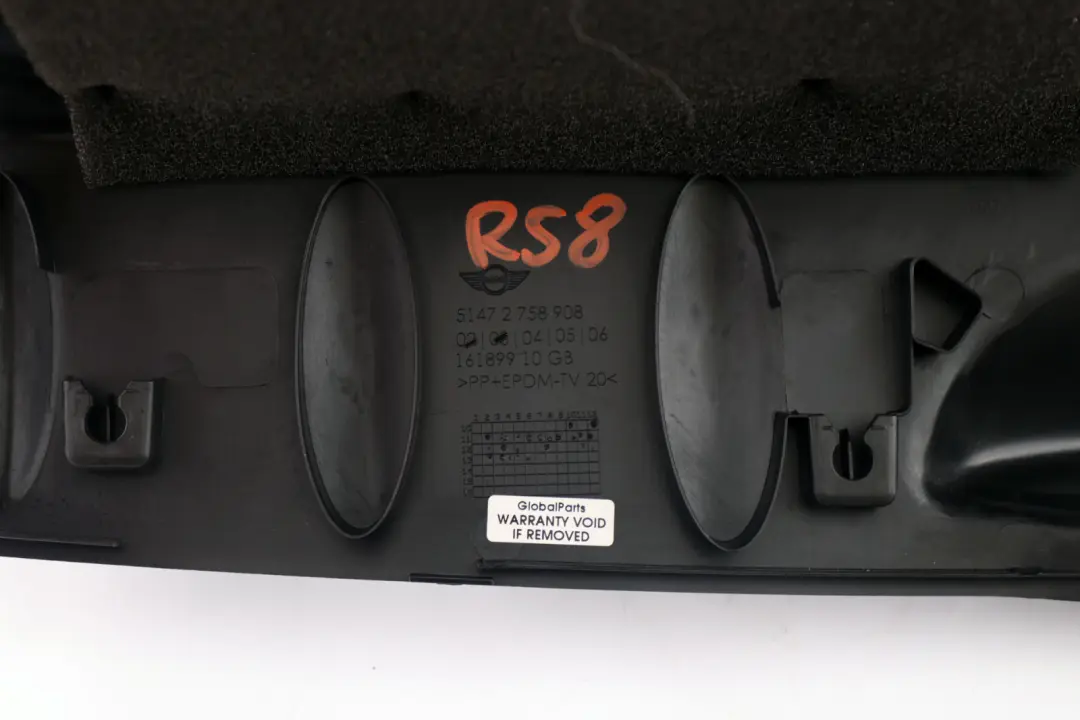 BMW Mini Cooper R58 R59 Trunk Luggage Loading Sill Cover Black - SKU 2758908 - Part number 2758908