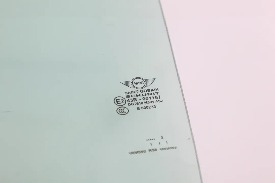 Mini Cooper R58 Coupe Front Left N/S Window Door Glass AS2 - SKU 2758957 - Part number 2758957