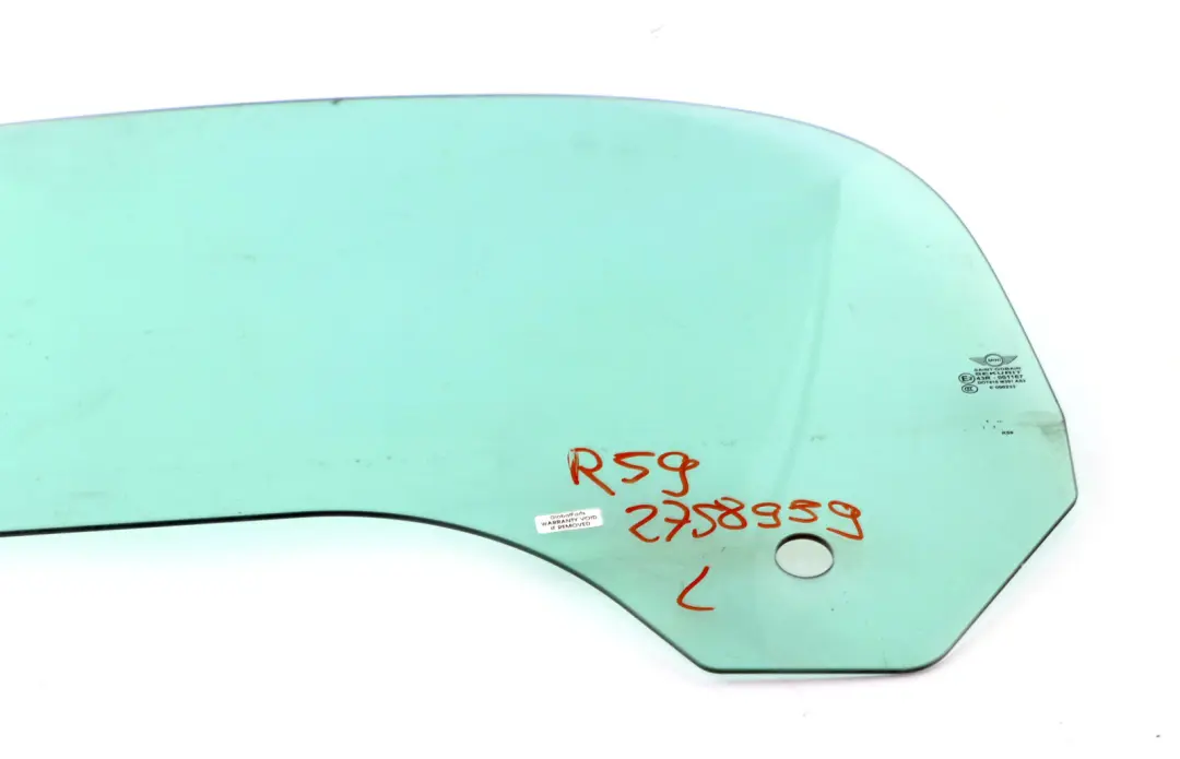 Tür Fenster Glas Links AS2 für Mini Roadster R59 mit Teilenummer 2758959 Mini Roadster R59 Tür Fenster Glas Links AS2 - SKU 2758959 - Teilenummer 2758959