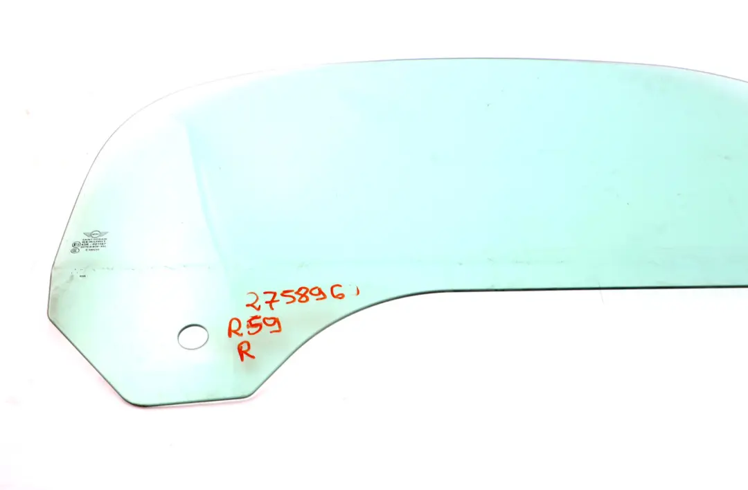 Vetro finestrino porta destra AS2 per Mini Roadster R59 con numero di parte 2758960 Mini Roadster R59 Vetro finestrino porta destra AS2 - SKU 2758960 - Numero di parte 2758960