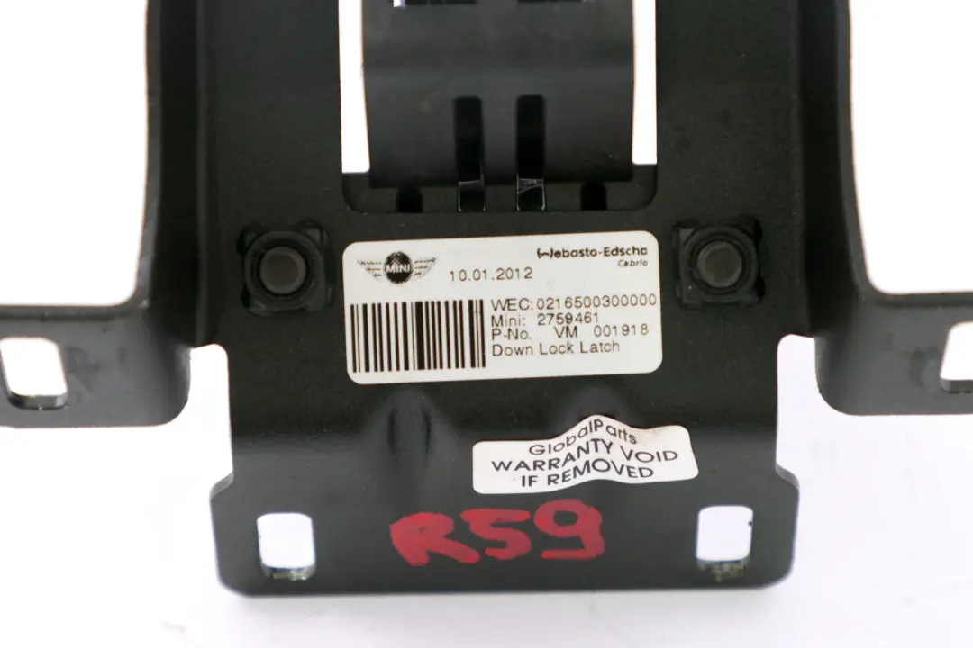 Verdeck Anbauteile Verriegelungshaken Mitte für Mini Cooper R59 mit Teilenummer 2759461 Mini Cooper R59 Verdeck Anbauteile Verriegelungshaken Mitte - SKU 2759461 - Teilenummer 2759461