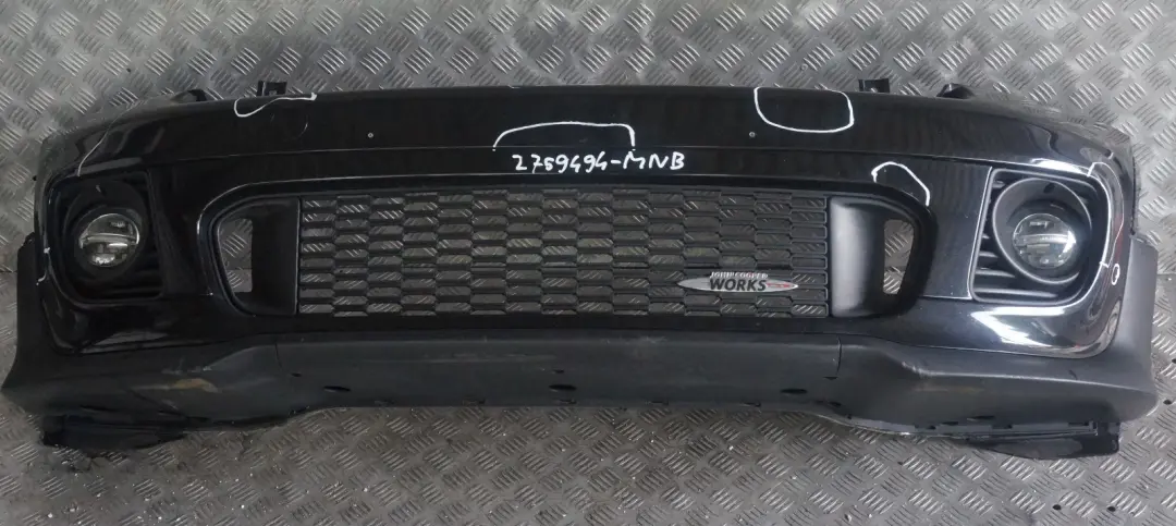 Complete Front Bumper Trim Panel Midnight Black A94 to BMW Mini Cooper JCW R58 R59 with Part number 2759494 BMW Mini Cooper JCW R58 R59 Complete Front Bumper Trim Panel Midnight Black A94 - SKU 2759494-MNB - Part number 2759494