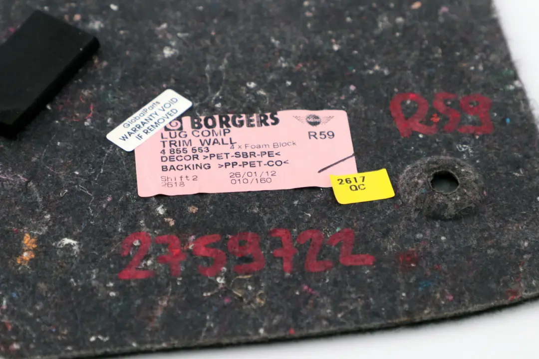 Panel Pokrywa Poszycia Bagażnika Tył do Mini Cooper R59 o numerze 2759722 Mini Cooper R59 Panel Pokrywa Poszycia Bagażnika Tył - SKU 2759722 - Numer Części 2759722