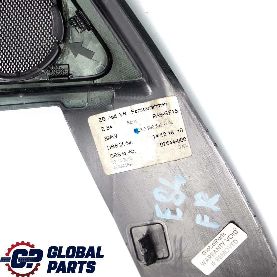 1X E84 Copertura Telaio Finestra Porta Anteriore Destra Nero per BMW con numero di parte 2990590 BMW 1X E84 Copertura Telaio Finestra Porta Anteriore Destra Nero - SKU 2990590 - Numero di parte 2990590