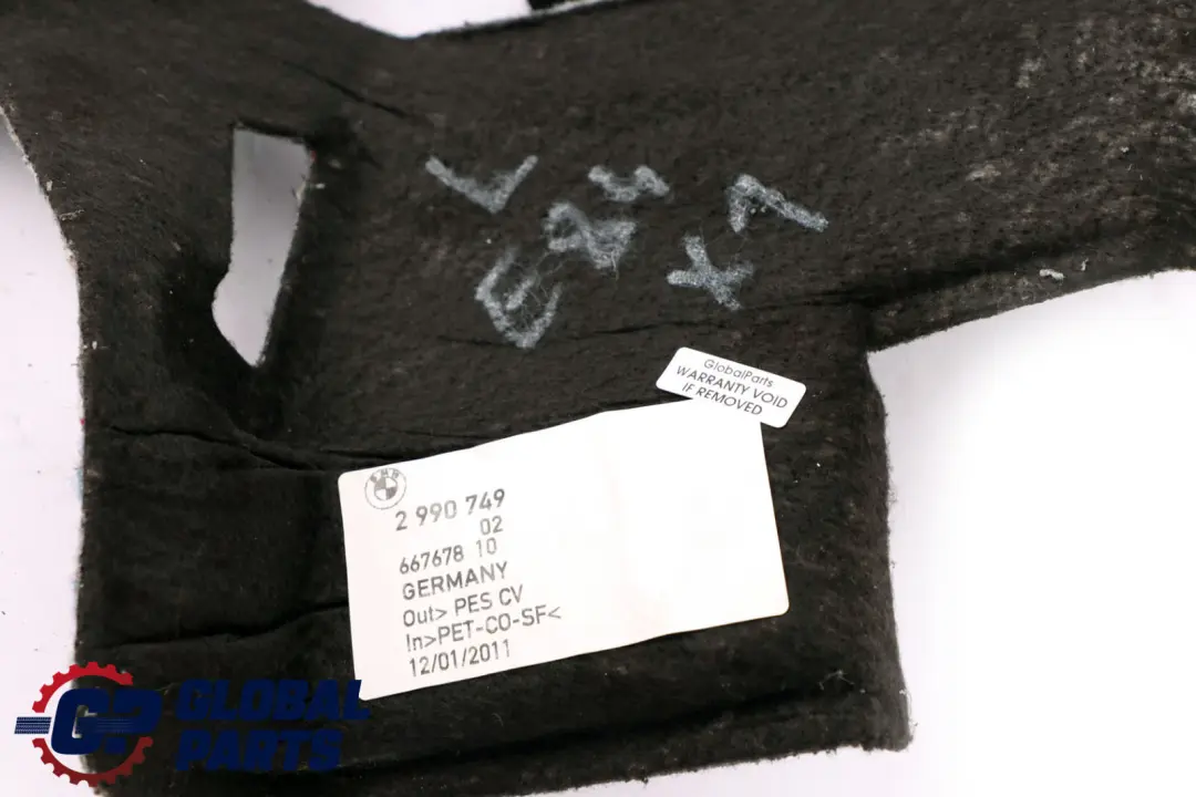 Aislamiento Acustico Maletero Trasero Izquierdo para BMW E84 con número de pieza 2990749 BMW E84 Aislamiento Acustico Maletero Trasero Izquierdo - SKU 2990749 - Número de pieza 2990749