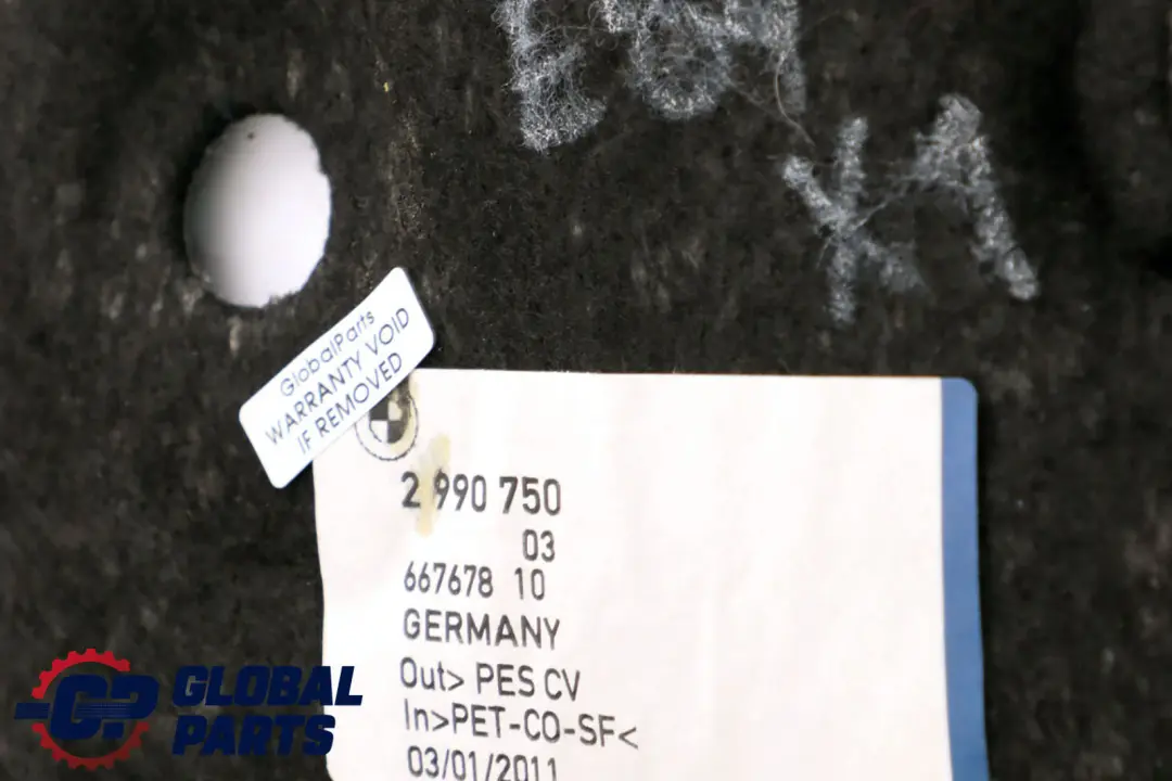 Aislamiento Acustico Maletero Trasero Derecho para BMW E84 con número de pieza 2990750 BMW E84 Aislamiento Acustico Maletero Trasero Derecho - SKU 2990750 - Número de pieza 2990750