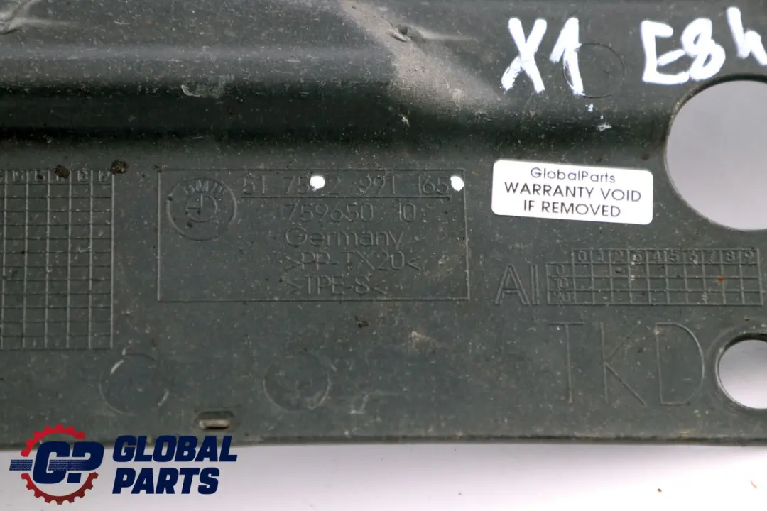  *BMW X1 er E84 Verlängerung Unterbodenverkleidung Abdeckung Links - SKU 2991165 - Teilenummer 2991165