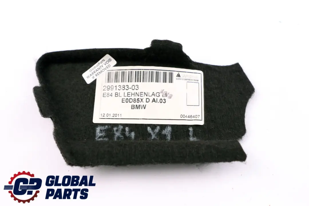 Tapa Embellecedor Respaldo Maletero Izquierdo para BMW E84 con número de pieza 2991383 BMW E84 Tapa Embellecedor Respaldo Maletero Izquierdo - SKU 2991383 - Número de pieza 2991383