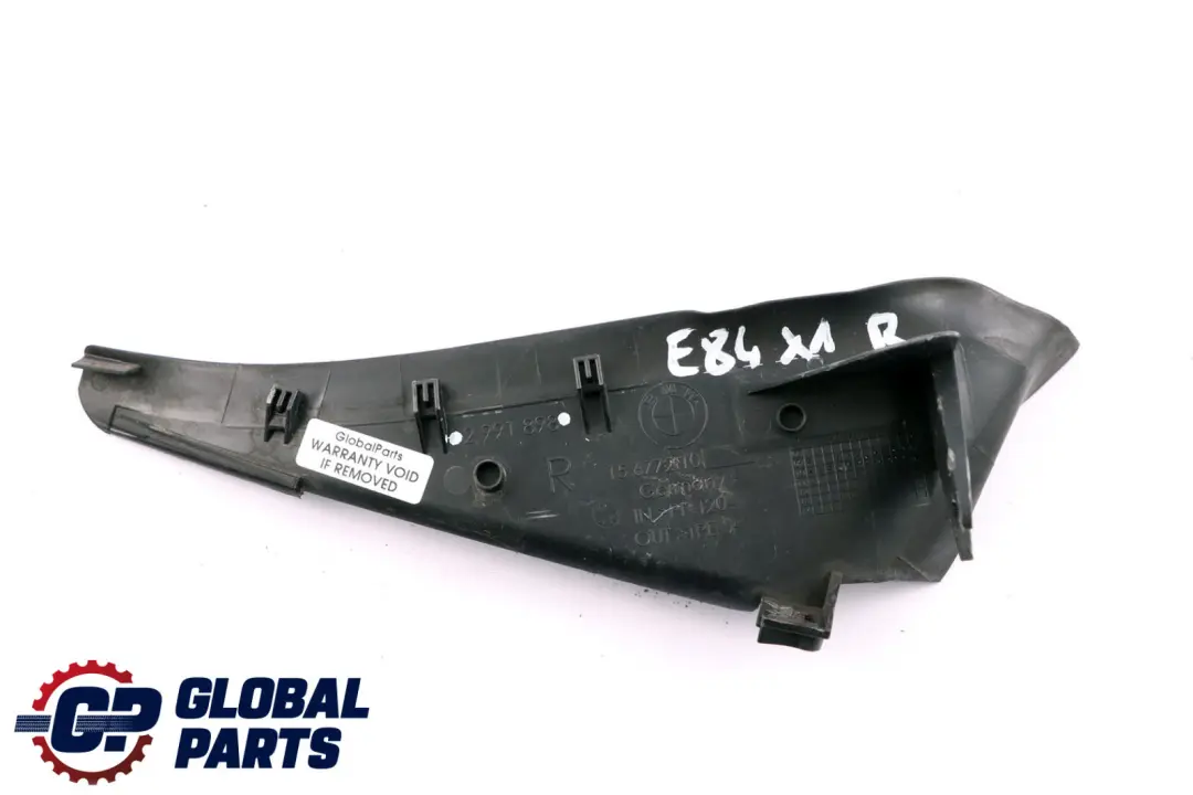 Derecha Delantal Cubierta Panel Trim Negro para BMW X1 E84 con número de pieza 2991898 BMW X1 E84 Derecha Delantal Cubierta Panel Trim Negro - SKU 2991898 - Número de pieza 2991898