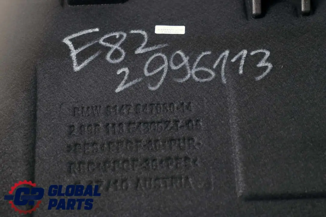 Wykładzina Dywan Podłoga Bagażnika do BMW E82 o numerze 2996113 BMW E82 Wykładzina Dywan Podłoga Bagażnika - SKU 2996113 - Numer Części 2996113