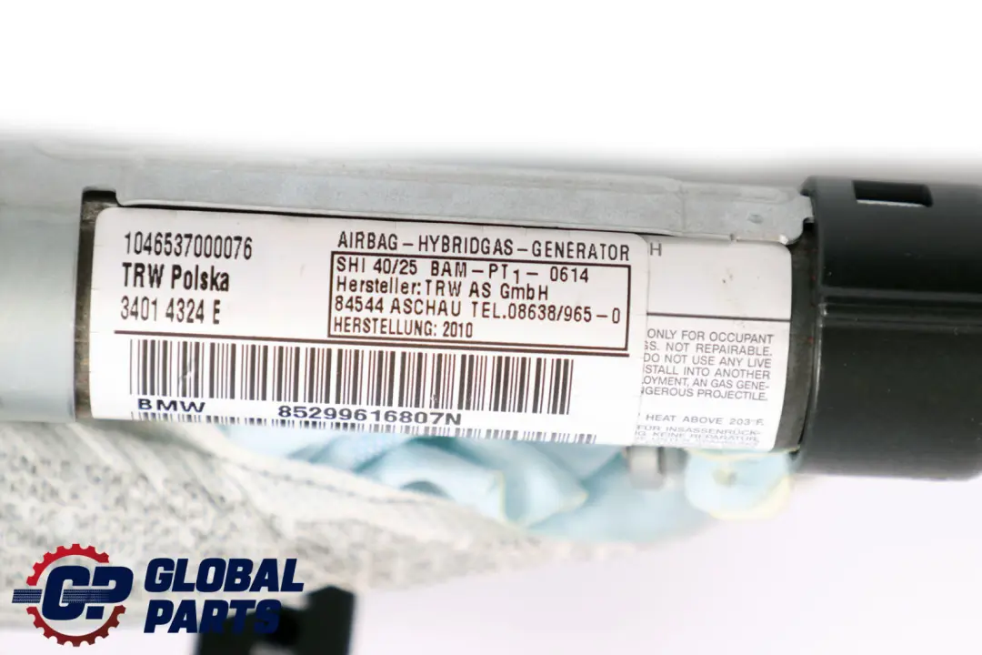 Derecho O/S Airbag De Cabeza Cortina De Techo 7212 para BMW E82 con número de pieza 2996168 BMW E82 Derecho O/S Airbag De Cabeza Cortina De Techo 7212 - SKU 2996168 - Número de pieza 2996168