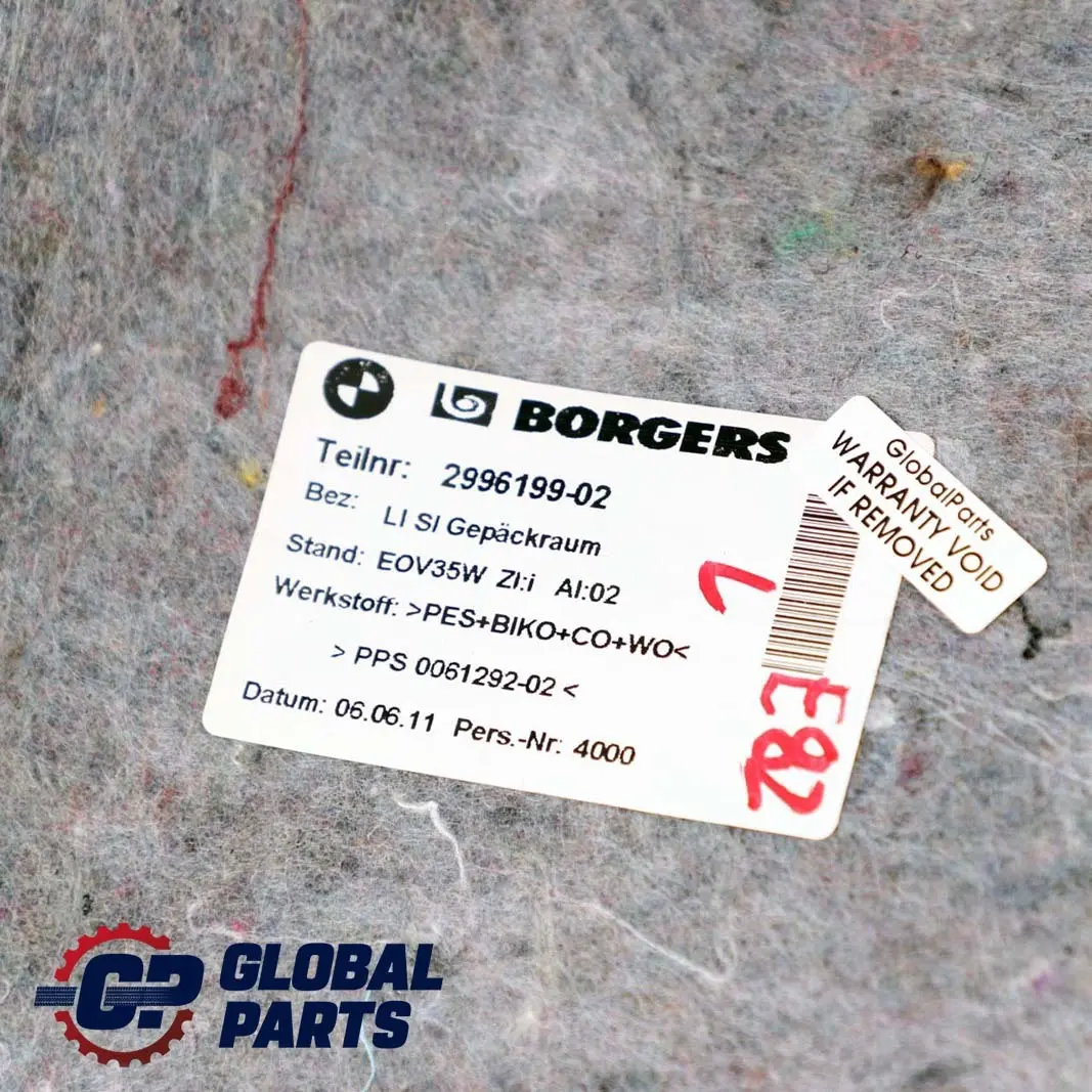 Osłona izolacja tapicerka bagażnika lewa do BMW E82 o numerze 2996199 BMW E82 Osłona izolacja tapicerka bagażnika lewa - SKU 2996199 - Numer Części 2996199