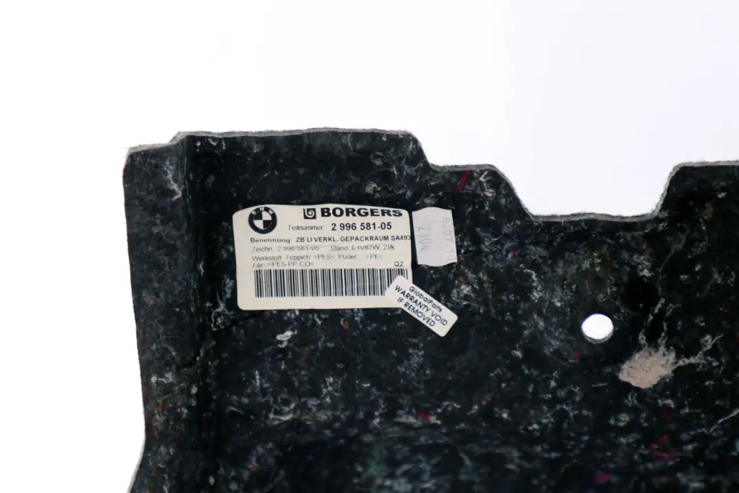 Coup? Maletero Tapa Izquierda Embellecedor Maletero para BMW E82 con número de pieza 2996581 BMW E82 Coup? Maletero Tapa Izquierda Embellecedor Maletero - SKU 2996581 - Número de pieza 2996581