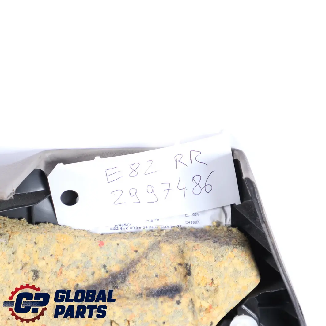 BMW 1 Series E82 Coupe Rear Right O/S Lateral Trim Panel Leather Boston Beige - SKU 2997486 - Part number 2997486