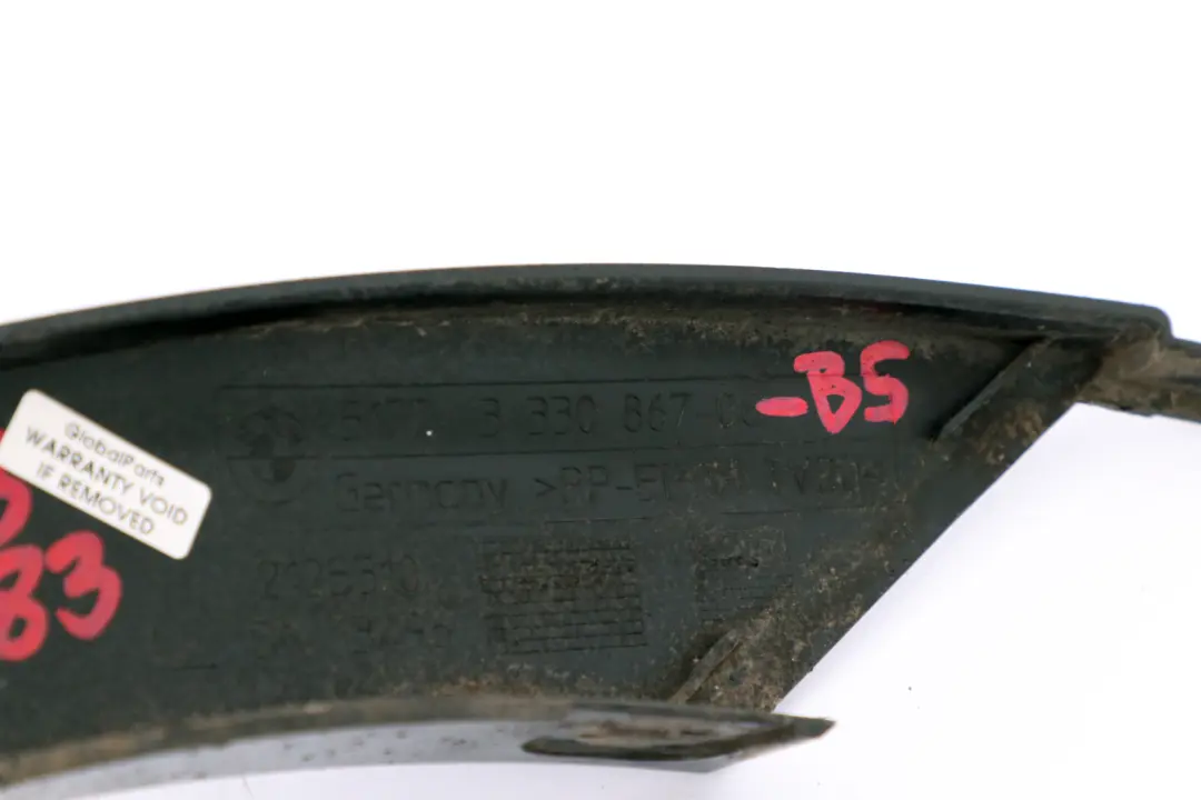 Arch Trim Rear Left N/S Black Sapphire Metallic to BMW X3 Series E83 Cover Wheel with Part number 3330867 BMW X3 Series E83 Cover Wheel Arch Trim Rear Left N/S Black Sapphire Metallic - SKU 3330867-BS - Part number 3330867