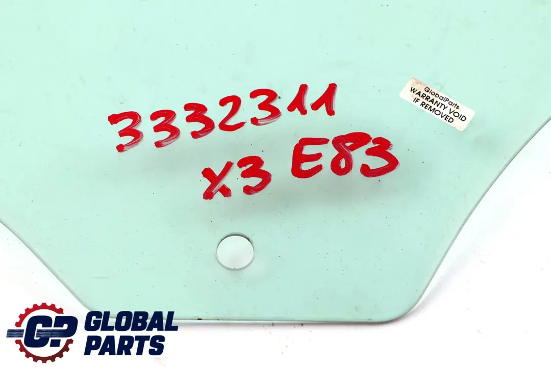 BMW E83 LCI Finestrino Verde Porta Posteriore Sinistra - SKU 3332311 - Numero di parte 3332311