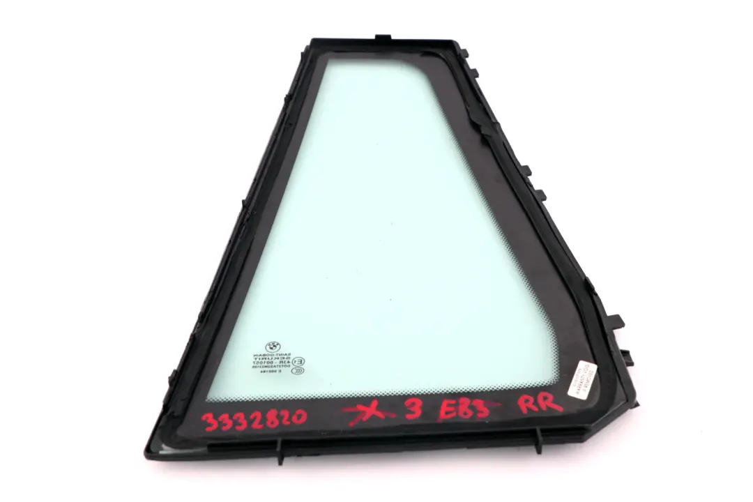 Side Fixed Glass Green Window AS2 Rear Right O/S to BMW X3 E83 with Part number 3332820 BMW X3 E83 Side Fixed Glass Green Window AS2 Rear Right O/S - SKU 3332820 - Part number 3332820