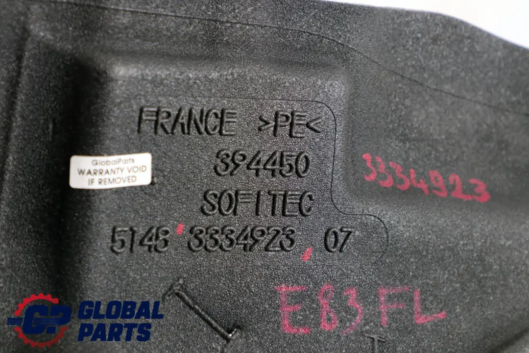 BMW X3 Series E83 Cover Sound Insulating Door Front Left N/S - SKU 3334923 - Part number 3334923