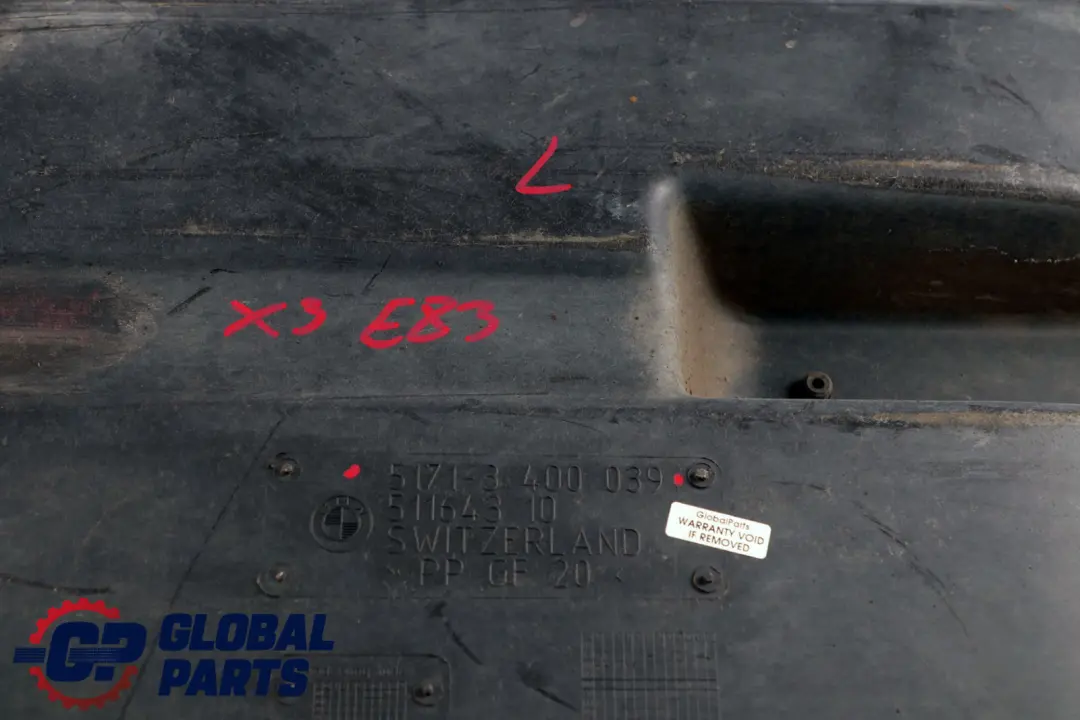 BMW X3 Series E83 Underbody Covering Tank Shielding Cover Left N/S - SKU 3400039 - Part number 3400039