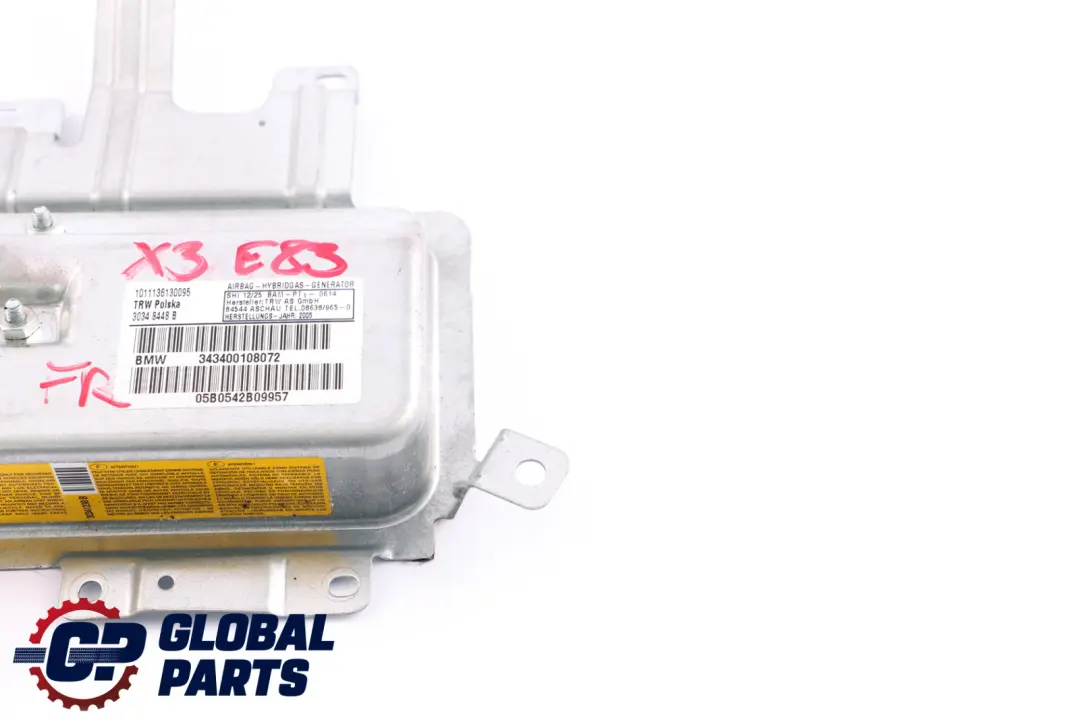 Airbag Porta Anteriore Destra Lato Guidatore PRE-LCI per BMW X3 E83 con numero di parte 3400108 BMW X3 E83 Airbag Porta Anteriore Destra Lato Guidatore PRE-LCI - SKU 3400108 - Numero di parte 3400108