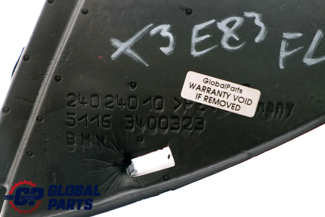 BMW X3 E83 LCI Joint d'etancheite triangle retroviseur gauche - SKU 3400323 - Numéro de pièce 3400323