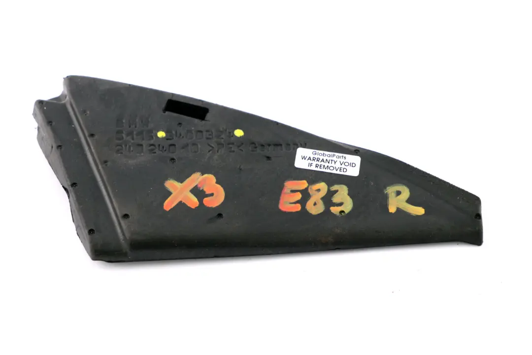 Joint d'etancheite couvercle triangle l'aile retroviseur droit pour BMW X3 E83 LCI à propos du numéro de pièce 3400324 BMW X3 E83 LCI Joint d'etancheite couvercle triangle l'aile retroviseur droit - SKU 3400324 - Numéro de pièce 3400324