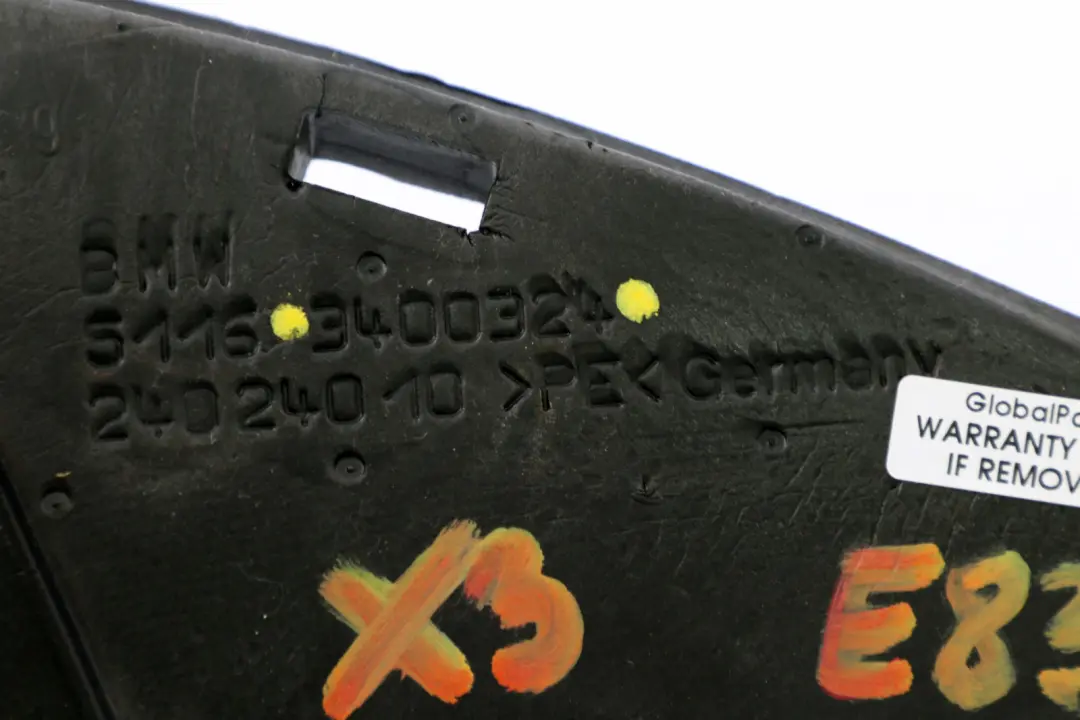 BMW X3 E83 E83 LCI Guarnizione Interno Specchio Triangolo Ala Destra O/S - SKU 3400324 - Numero di parte 3400324