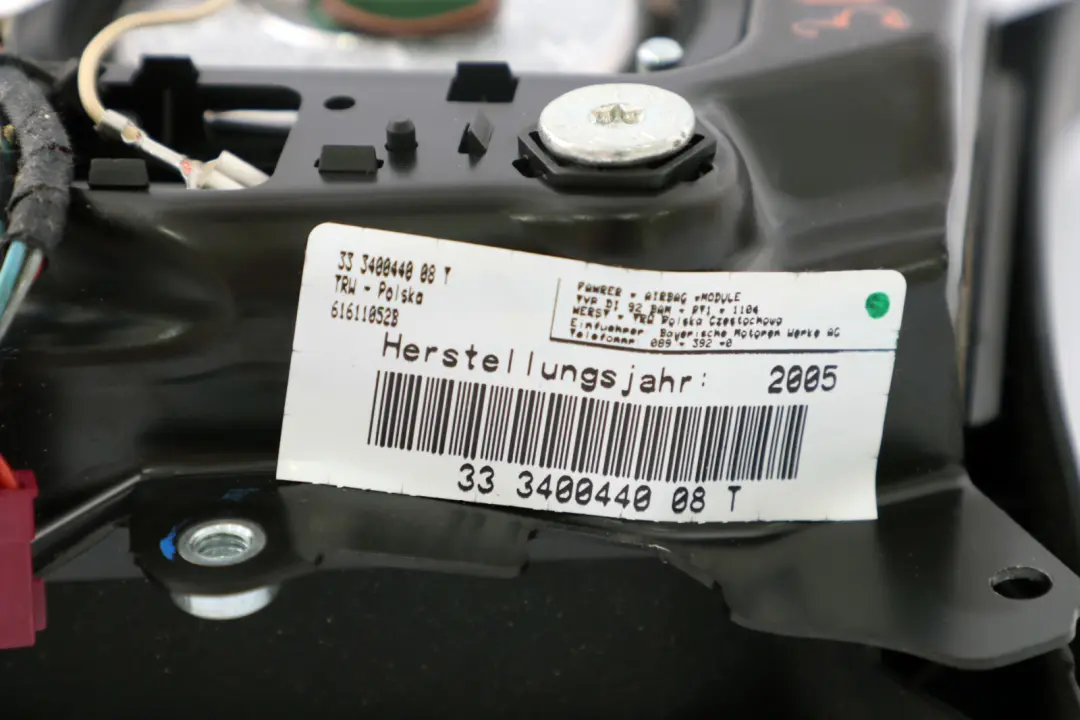 BMW X3 Serie 1 E83 Volante Modulo Air Bag Lato Guida - SKU 3400440-1 - Numero di parte 3400440