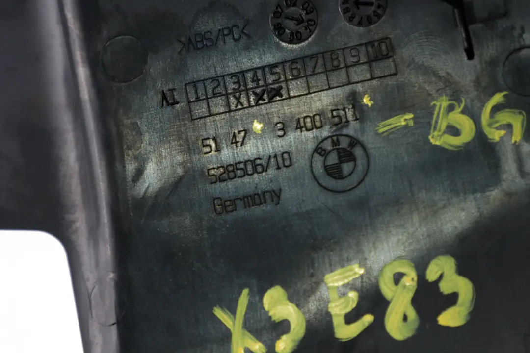 Belt Reel Left Basaltgrau Grey N/S to BMW X3 Series E83 Cover with Part number 3400511 BMW X3 Series E83 Cover Belt Reel Left Basaltgrau Grey N/S - SKU 3400511-BG - Part number 3400511