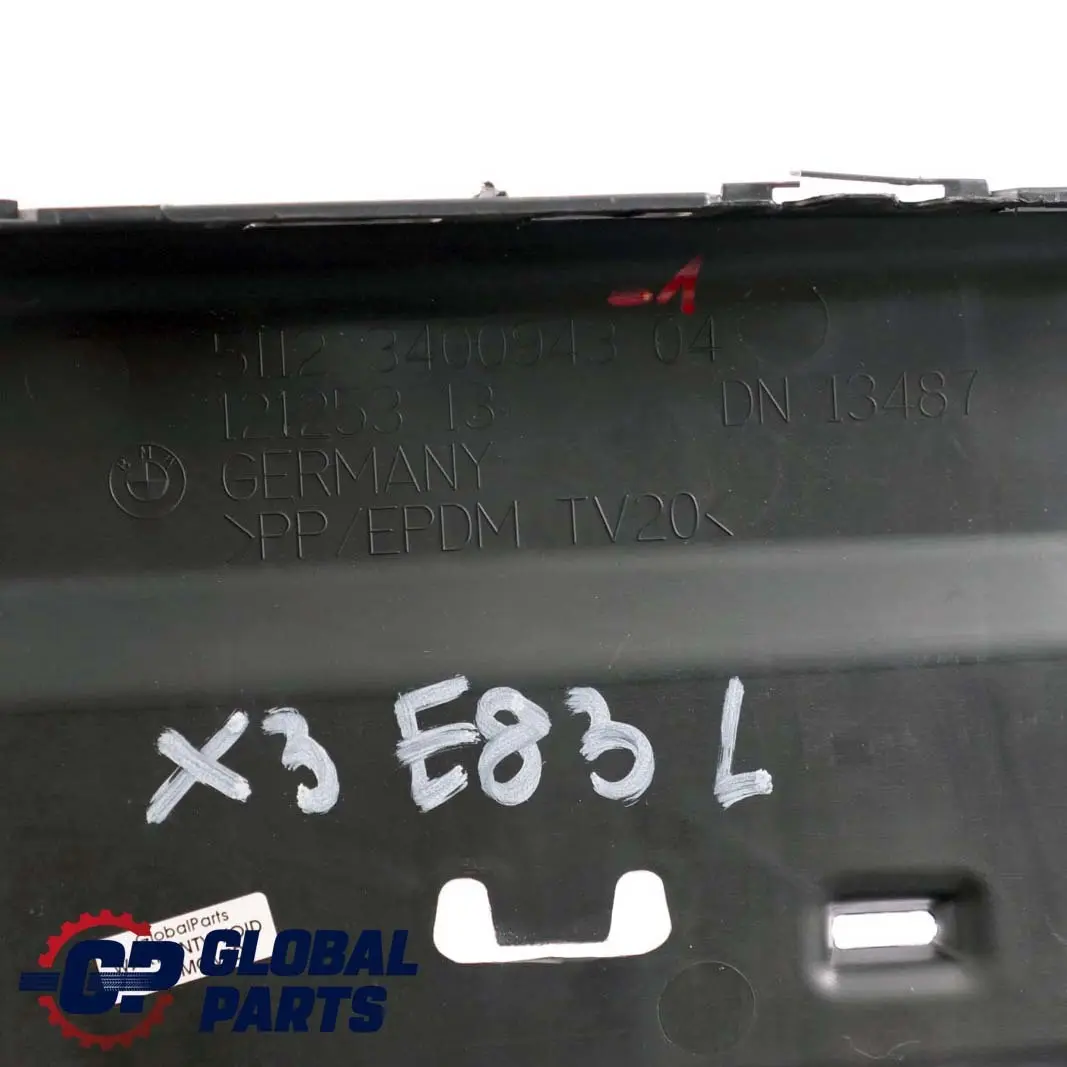 BMW X3 Series E83 1 Insert Lateral Bumper Support Bracket Rear Left N/S - SKU 3400943-1 - Part number 3400943