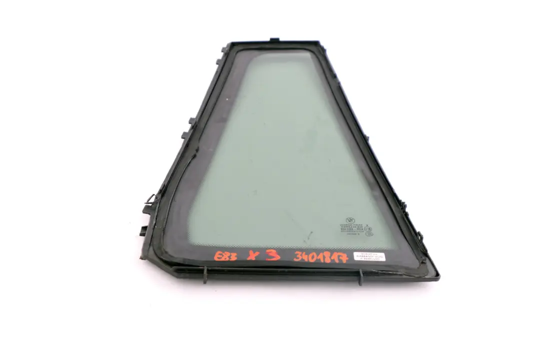Cristal Fijo Lateral Negro Ventana AS3 Trasera Izquierda para BMW E83 con número de pieza 3401817 BMW E83 Cristal Fijo Lateral Negro Ventana AS3 Trasera Izquierda - SKU 3401817 - Número de pieza 3401817