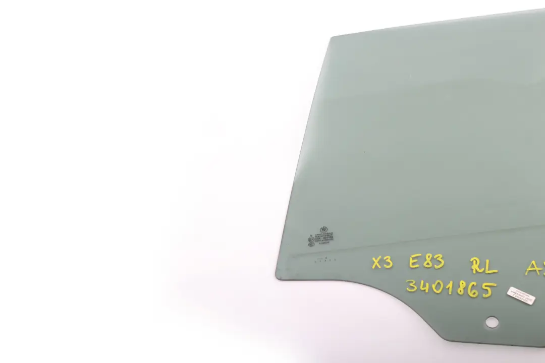 BMW X3 Series E83 Rear Left Door N/S Side Window Glass Black AS3 - SKU 3401865 - Part number 3401865