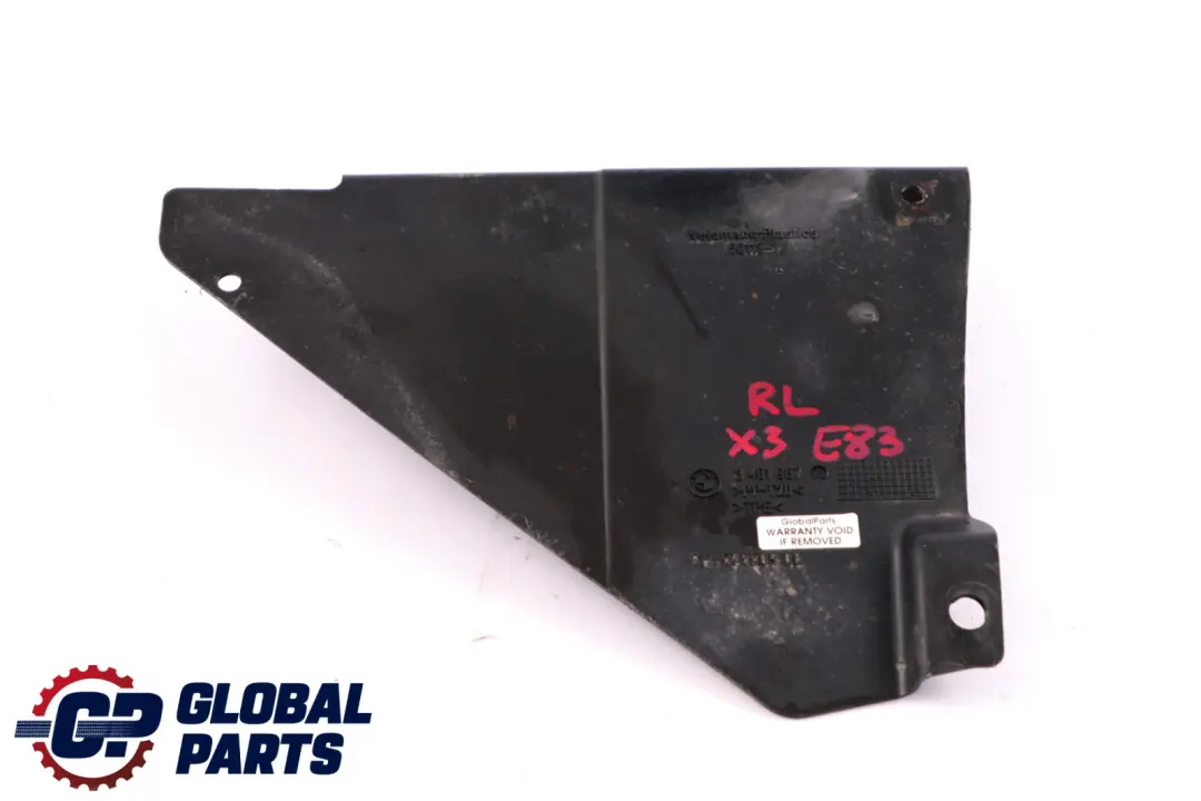 E83N LCI Deflector Labio Trasero Izquierdo 5171 para BMW X3 E83 con número de pieza 3401987 BMW X3 E83 E83N LCI Deflector Labio Trasero Izquierdo 5171 - SKU 3401987 - Número de pieza 3401987