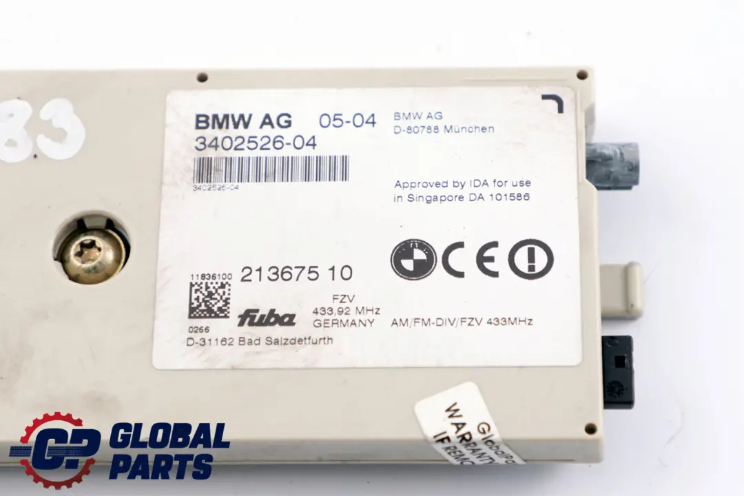 Wzmacniacz Moduł Anteny Diversity do BMW X3 E83 o numerze 3402526 BMW X3 E83 Wzmacniacz Moduł Anteny Diversity - SKU 3402526 - Numer Części 3402526