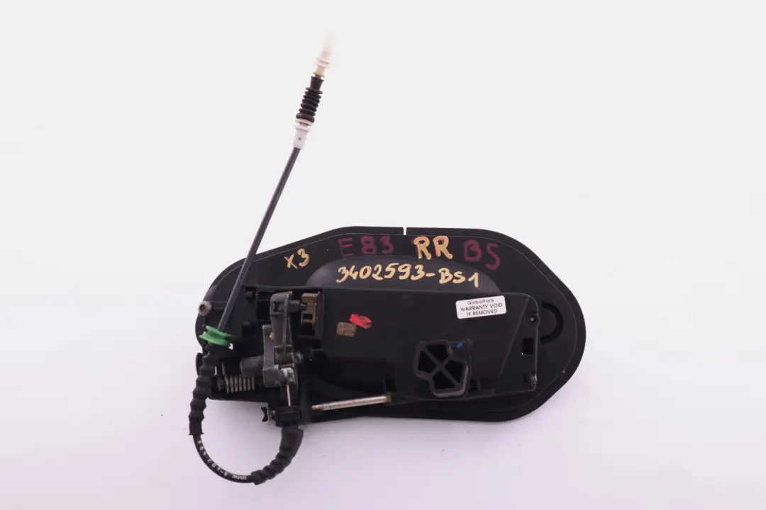 Asidero Trasero Derecho Completo Zafiro Negro Metalizado para BMW X3 E83 con número de pieza 3402593 BMW X3 E83 Asidero Trasero Derecho Completo Zafiro Negro Metalizado - SKU 3402593-BS1 - Número de pieza 3402593