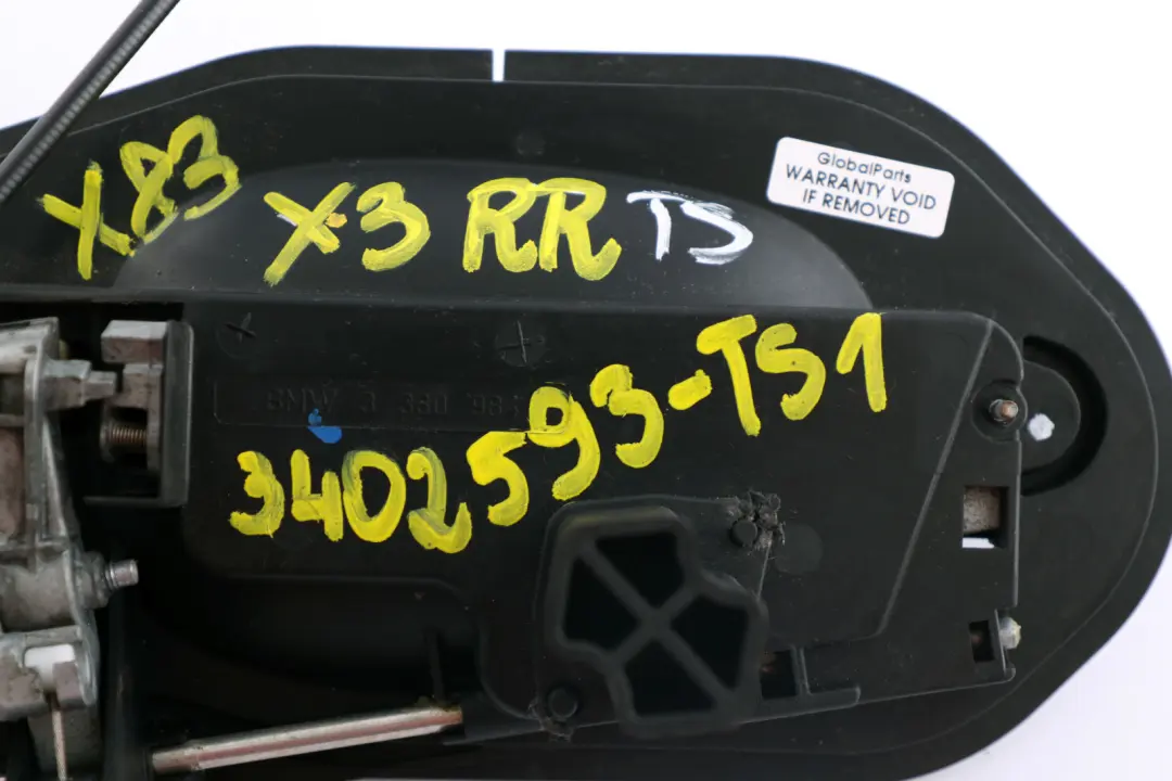 Reihe E83 E83N Bowdenzug Türschloss hinten Titansilber Silver für BMW X3 mit Teilenummer 3402593 BMW X3 Reihe E83 E83N Bowdenzug Türschloss hinten Titansilber Silver - SKU 3402593-TS1 - Teilenummer 3402593