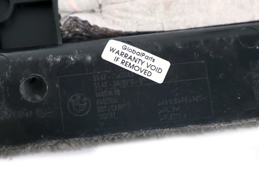 Front Section Boot Floor Carpet Trunk Liner Basaltgrau Grey to BMW X3 Series E83 with Part number 3402818 BMW X3 Series E83 Front Section Boot Floor Carpet Trunk Liner Basaltgrau Grey - SKU 3402818-2 - Part number 3402818