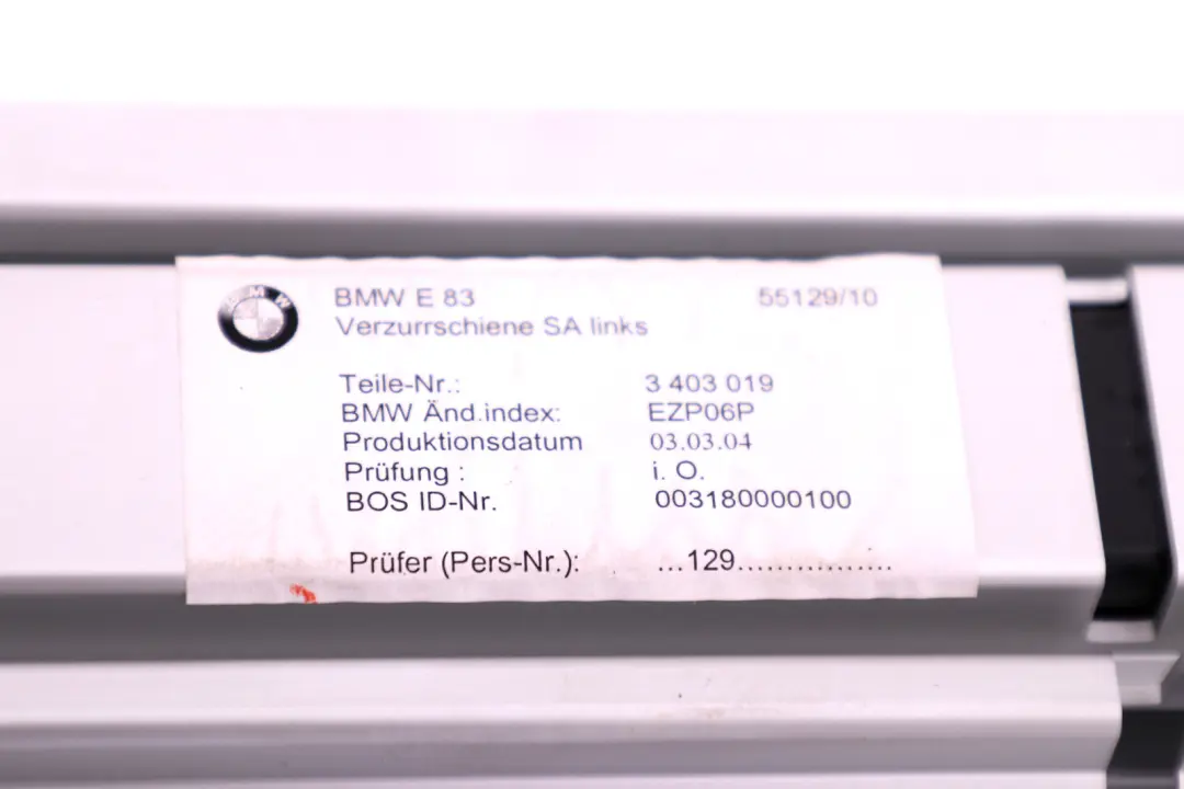 BMW X3 E83 Conjunto Rieles Sujeción Portón Trasero Izquierdo Derecho - SKU 3403019 - Número de pieza 3403019