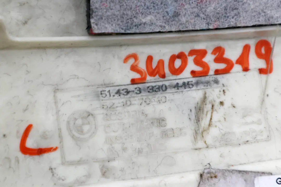 Column B Pilar Trim Cover Left N/S Basaltgrau to BMW X3 E83 Cover with Part number 3403319 BMW X3 E83 Cover Column B Pilar Trim Cover Left N/S Basaltgrau - SKU 3403319 - Part number 3403319