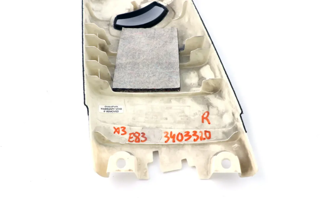 Couvercle Colonne B Garniture Panneau Basaltgrey Droite pour BMW X3 E83 à propos du numéro de pièce 3330446 BMW X3 E83 Couvercle Colonne B Garniture Panneau Basaltgrey Droite - SKU 3403320 - Numéro de pièce 3330446