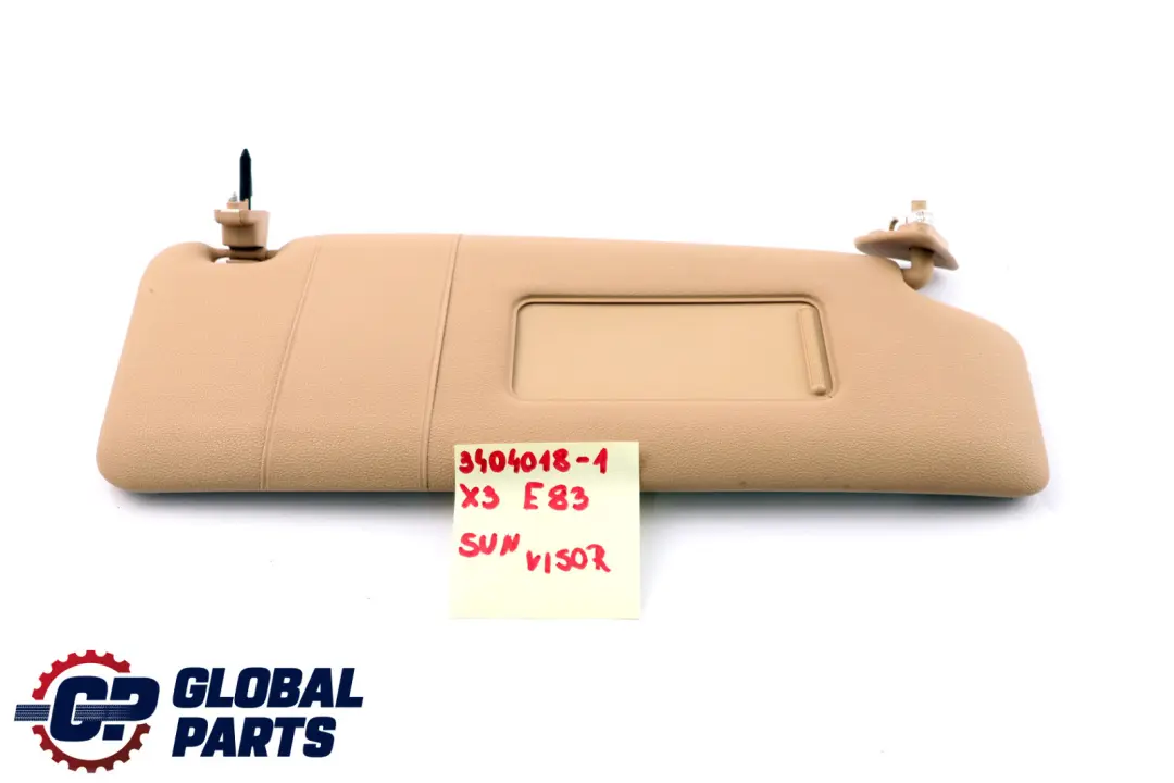 Sonnenblende Spiegel Rechts Sandbeige Beige für BMW X3 er 1 E83 mit Teilenummer 3404018 BMW X3 er 1 E83 Sonnenblende Spiegel Rechts Sandbeige Beige - SKU 3404018-1 - Teilenummer 3404018